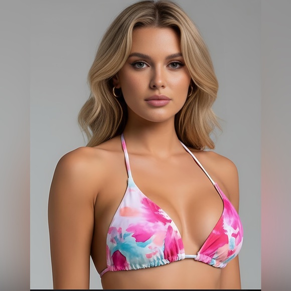 Flower Print  Bikini Swimsuit Set With Beach Skirt - Picture 9 of 11